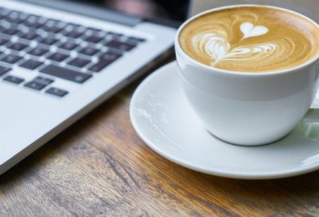 Laptop Coffee - Cup of Coffee on Saucer