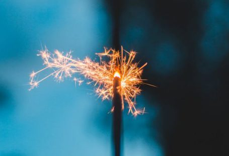 Firework Inspiration - Sparkling Bengal light in park at night