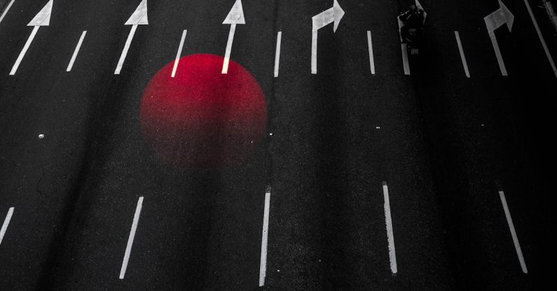Road Sign Sunset - Black Textile