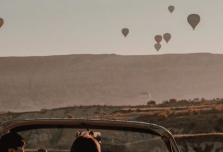 Flying Car - Couple in Vintage Cabriolet in Cappadocia