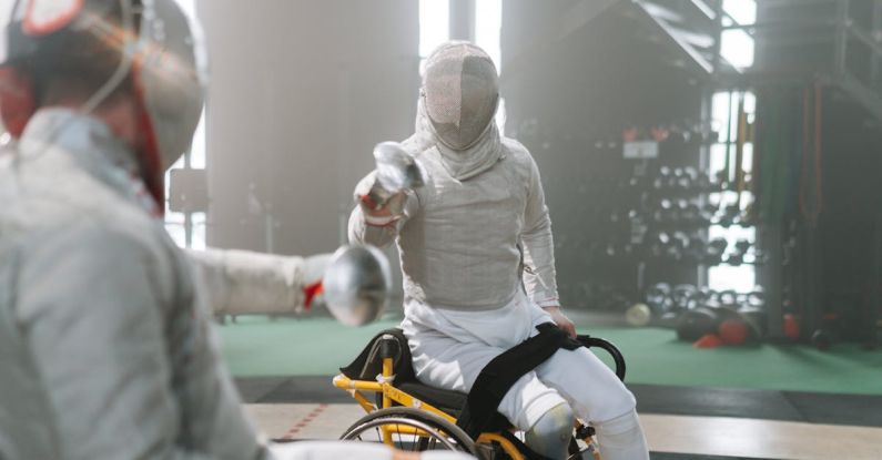 Stairs Wheelchair - Paralympic athletes fencing
