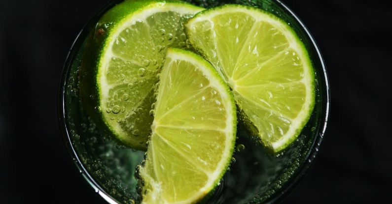 Detox Water - Lime Slices in Drinking Glass