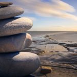 Meditation Sunset - Stacked of Stones Outdoors