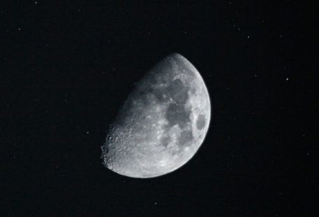 Moon Stars - A black and white photo of the moon