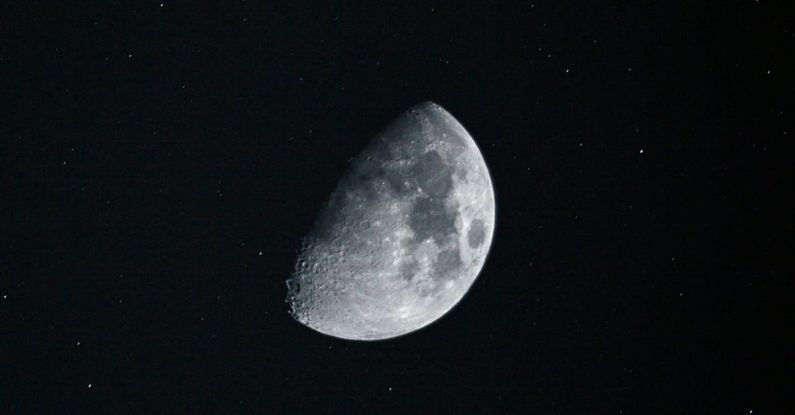 Moon Stars - A black and white photo of the moon